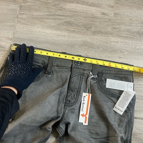 Rock Revival Armory Biker Faded Gray Distressed
Embellished Jeans - Picture 11 of 17